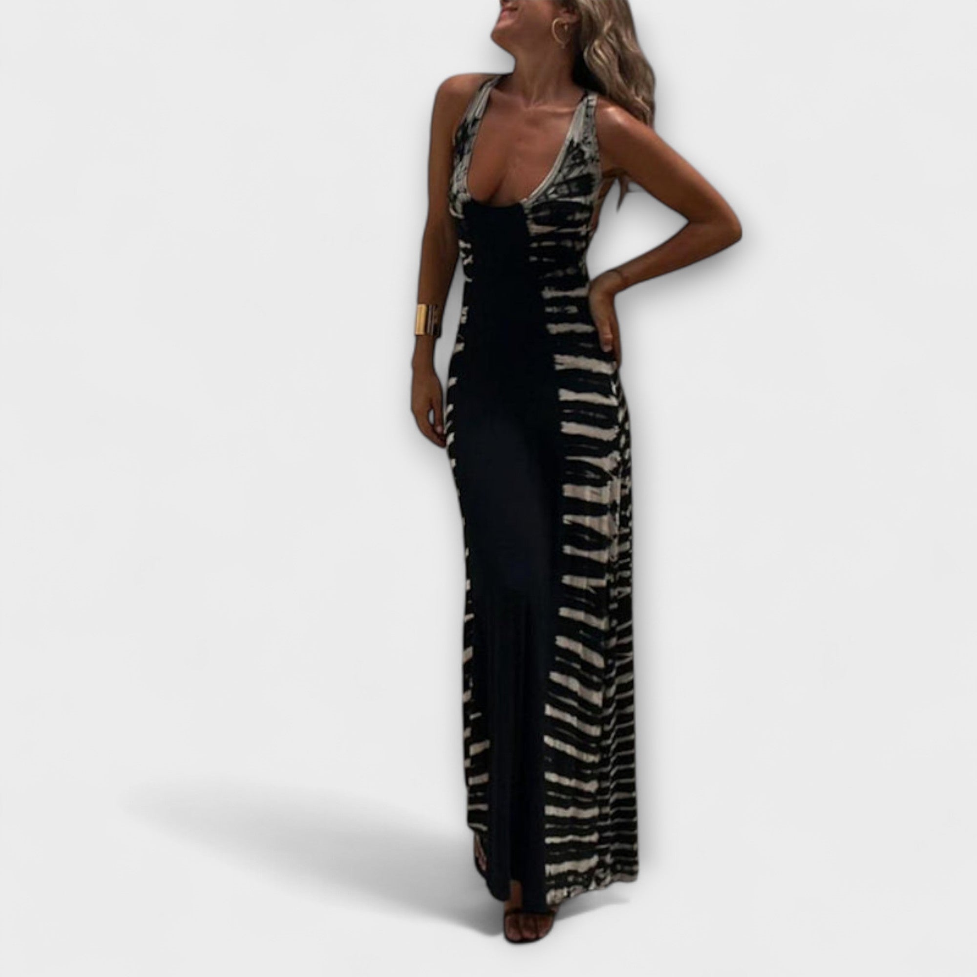Livia - Vestido Maxi com Tie-Dye Céu Estrelado