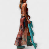 Taxa - Vestido Midi Único com Decote Cowl