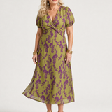 Virel | Vestido Midi de Design Floral Relaxante