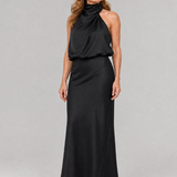 Nopal | Vestido Midi Sem Mangas com Decote Drapado