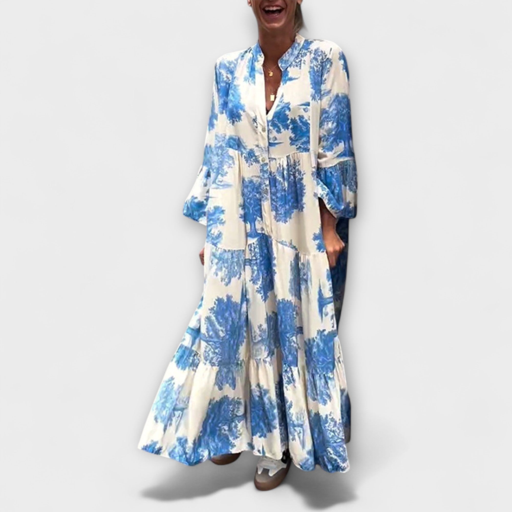 Nerina - Elegante Vestido Floral-Maxi