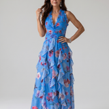 Nori | Vestido Maxikleid Floral com Alças de Halter