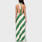 Marlowe - Vestido Maxi de Alças com Padrão Listrado