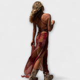 Taxa - Vestido Midi Único com Decote Cowl