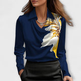 Meli - Blusa Brilhante com Gola Pregueada