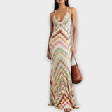 Remi - Vestido Maxi de Padrão de Escamas Coloridas Missoni