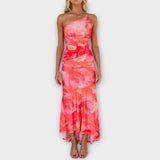 Pia - Vestido maxi com drapeado lateral