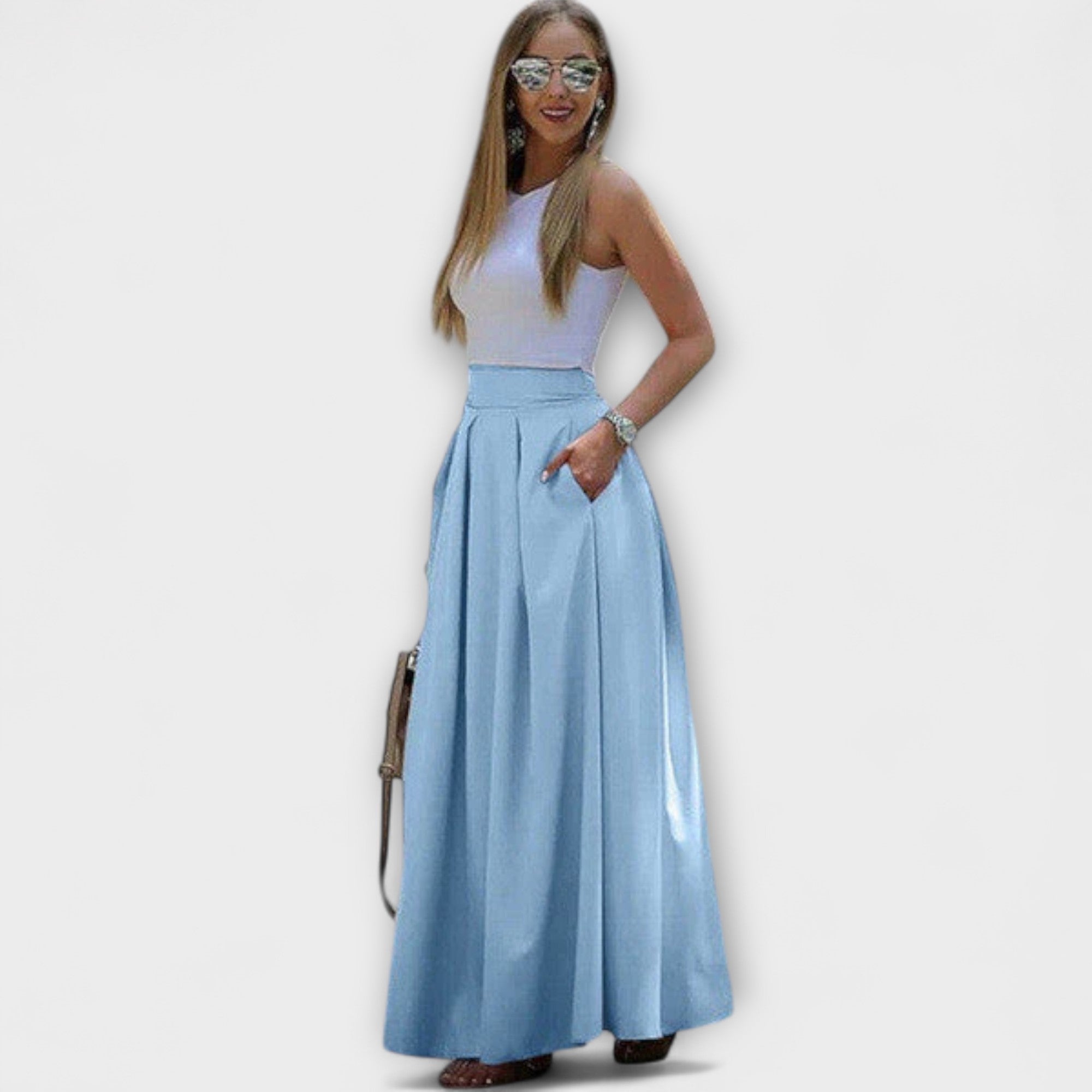 Tzafira – Saia Maxi Elegante com Cintura Alta