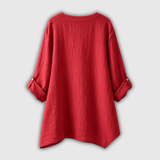 Rosmarie™ | Blusa de Linho com Decote em V e Botões