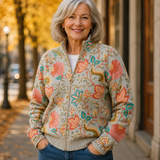 Erika™ | Cardigan com Flores Vintage