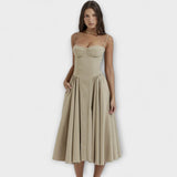 Rosalie - Vestido de corpete sem mangas refinado