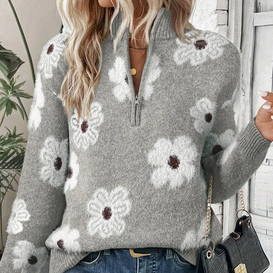 BLOOM | Pullover com gola de fecho éclair