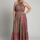 Rowen | Vestido Midi com Decote Halter Drapado