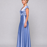 Samouse | Vestido Maxi com Top Envolvente e Mangas Curtas