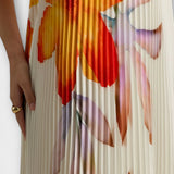 Michelle - Vestido Maxi Sweetheart em Laranja Floral