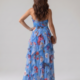 Nori | Vestido Maxikleid Floral com Alças de Halter