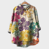 Magdalena - Blusa feminina feita à mão com design floral