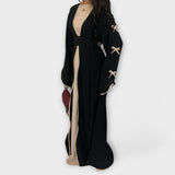 Jasmin - Conjunto de Cardigan e Vestido Elegante com Detalhes em Laço