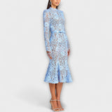 Freya - Elegante vestido midi em renda floral