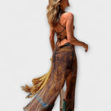 Taxa - Vestido Midi Único com Decote Cowl