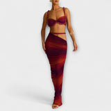 Jane - Crop Top & Saia Overskirt com Gradiente Elegante