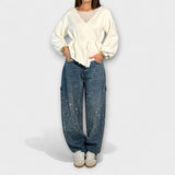 Fable - Jeans de Denim Brilhante no Estilo Balloon Carpenter