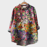 Magdalena - Blusa feminina feita à mão com design floral