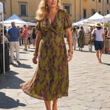 Virel | Vestido Midi de Design Floral Relaxante