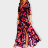 Sabine - Vestido Maxi Envolvente Estiloso com Design Fluido