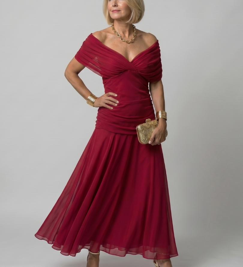 Calen | Vestido Midi Off-Shoulder