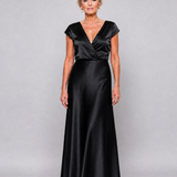 Samouse | Vestido Maxi com Top Envolvente e Mangas Curtas