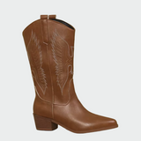 Botas de Cowboy Ocidentais em Couro
