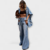Blair - Conjunto de Denim sem mangas de corte largo
