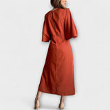 Holly - Vestido Casual com Decote em V e Laço