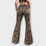 Calças Bootcut de Leopardo