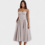 Rosalie - Vestido de corpete sem mangas refinado