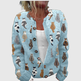 Charlotte™ | Cardigan com Estampa de Gatos