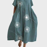 Helene | Vestido de Verão com Estampa de Dente-de-Leão e Corte em Cocon