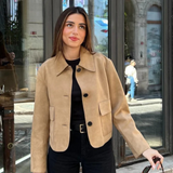 Dorothea | Casaco Curto em Imitação de Couro Suave