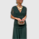 Florendra | Vestido floral longo com decote em V