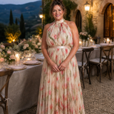 Aurelle | Vestido Midi com Padrão de Flores e Alças