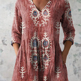 Élise | Blusa de Linho Longa com Estampado Floral Boémio