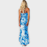 Pia - Vestido maxi com drapeado lateral