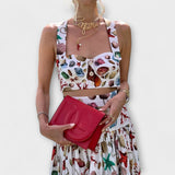 Heather - Conjunto de saia elegante de duas peças