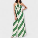 Marlowe - Vestido Maxi de Alças com Padrão Listrado