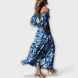 Bella - Vestido Off-Shoulder com Flores do Mar