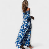 Bella - Vestido Off-Shoulder com Flores do Mar