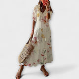 Anna – Damen Bohemian Sommerkleid mit Fliessender Silhouette