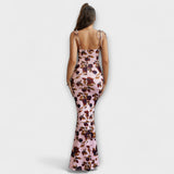 Thalia - Vestido de Festa com Estampado Floral e Alças Amarradas