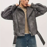 Käthe | Casaco de Biker Oversize com Cinto